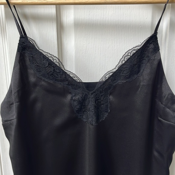 Express black satin tank with lace size small new - Picture 2 of 16